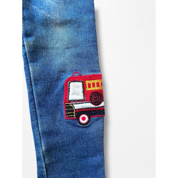 F&F Fire Engine Appliqué Jeggings, Size 2/3 - Picture 5 of 7